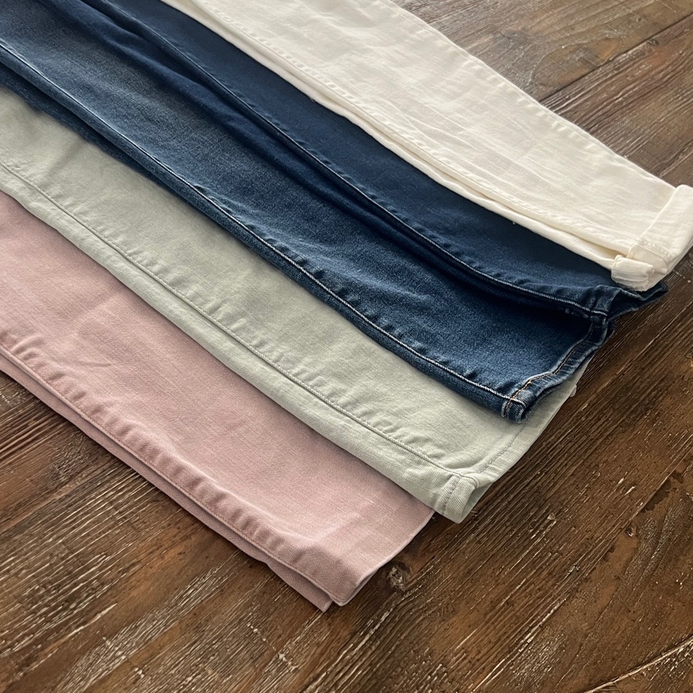 Stylish & Chic Straight Leg Jeans - Pink, Cream, Navy, White-(5 pairs) - Picture 7 of 7